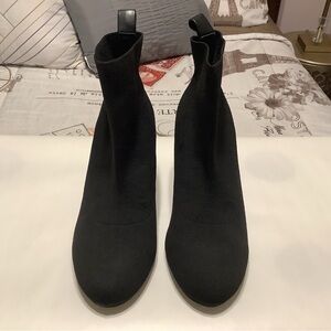 Women's Black Stretch Knit Sock Booties